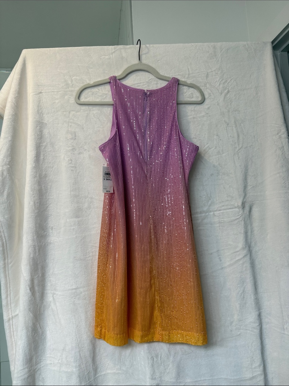 On | On Pink to Orange Ombre Mini Dress with Sequin Shine - Picture 4 of 6
